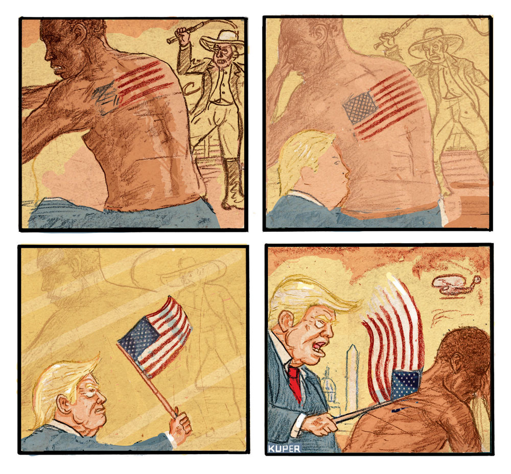 Trump Attemps To Erase American History by Peter Kuper, PoliticalCartoons.com