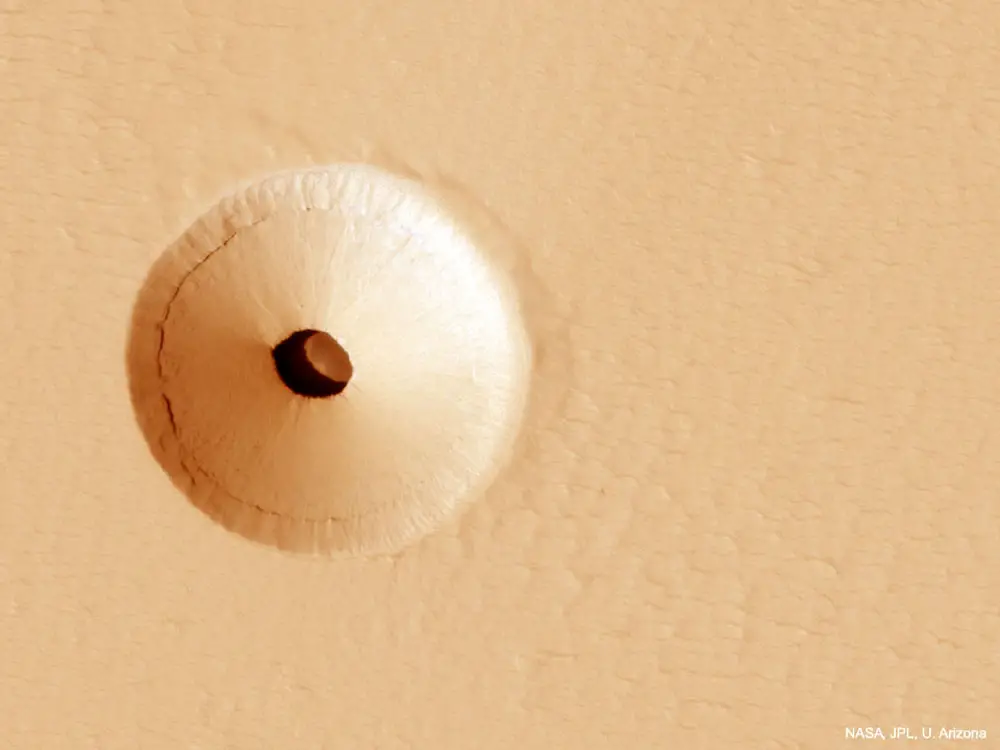 A Hole in Mars: