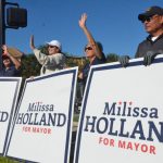 Palm Coast Mayor Milissa Holland held on. (© FlaglerLive)