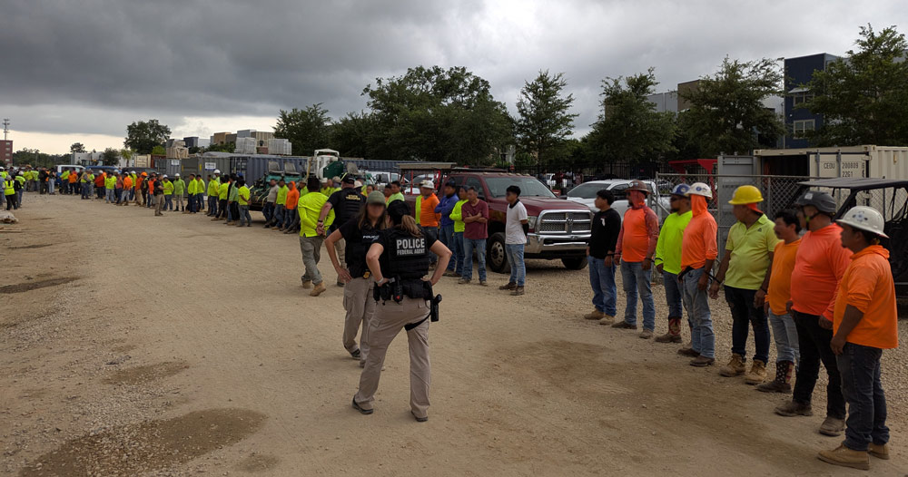 An image of the College Town raid and arrests by Immigration and Customs Enforcement, posted on a Homeland Security Department social media site.