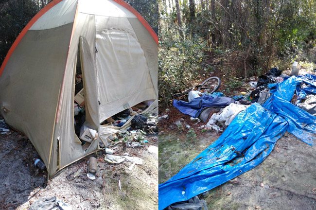 Scenes from the homeless camp behind the library, as captured by Jack Howell. 