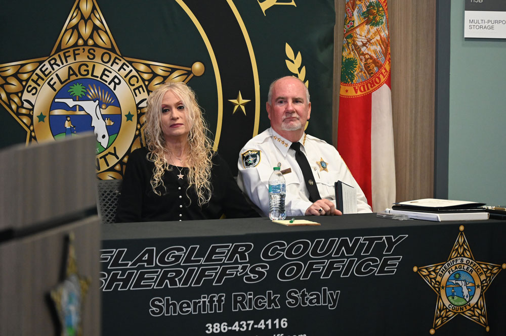 Debbie and Rick Staly during the commemoration. (© FlaglerLive)