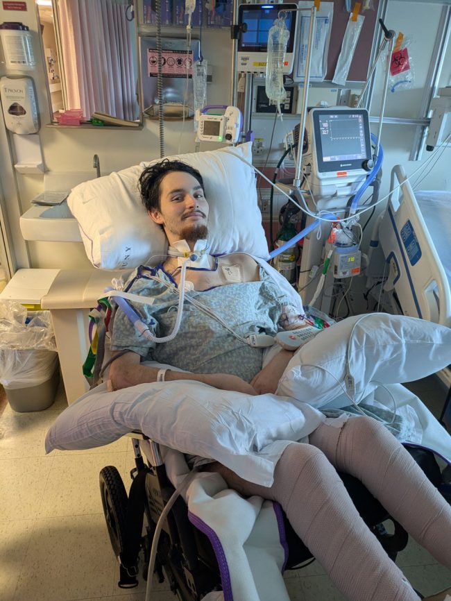 Daniel Waterman in one of the hospitals where he spent his last months. (Waterman family)