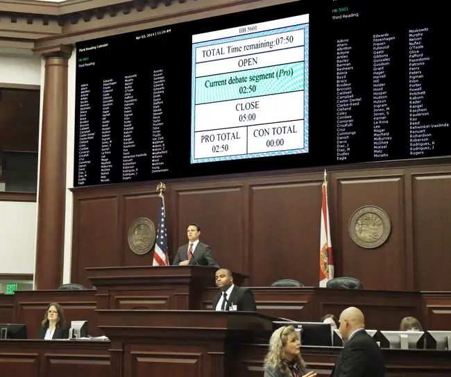 Florida House Speaker Will Weatherford, R-Wesley Chapel, guided timed floor debate for the budget proposal earlier this month. Legislators appeared to have reached a deal late Sunday night. (Mark Foley)