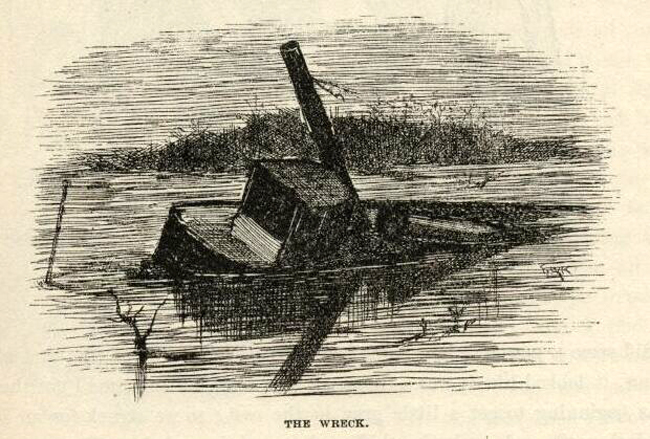 huckleberrry finn the wreck e.w. kemble illustration