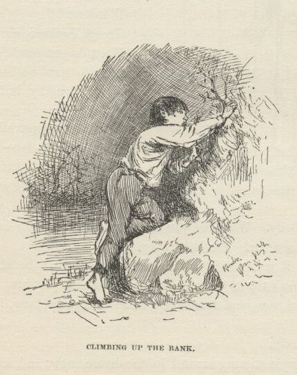 huckleberry finn chapter 16 e.w.kemble illustrations climbing