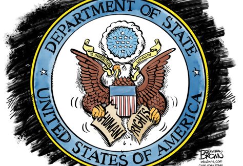 U.S. State Dept rips human rights from report by Jonathan Brown, PoliticalCartoons.com