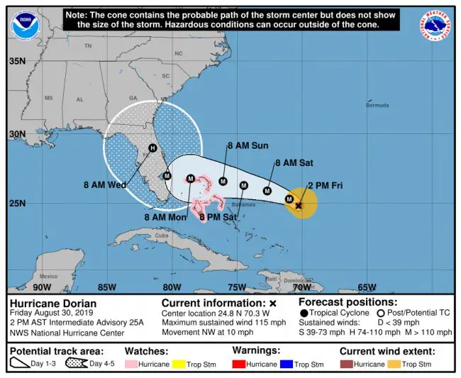 No relief from Hurricane Dorian's updated track as it now threatens even larger swaths of Florida, including Flagler.