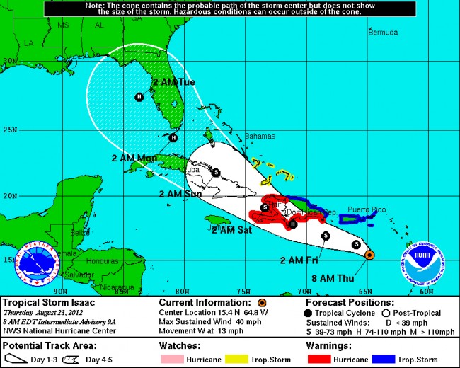 tropical storm hurricane isaac florida