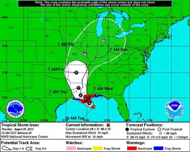 hurricane isaac new orleans 