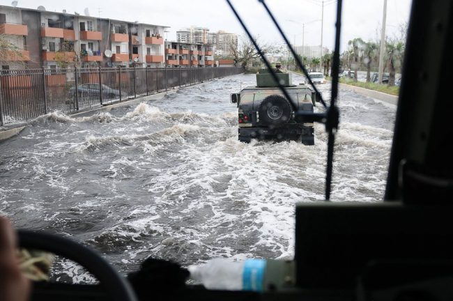 The effects of Hurricane Maria have been cataclysmic on the American island, which has a population of 3.5 million. Click on the image for larger view. (Puerto Rico National Guard)