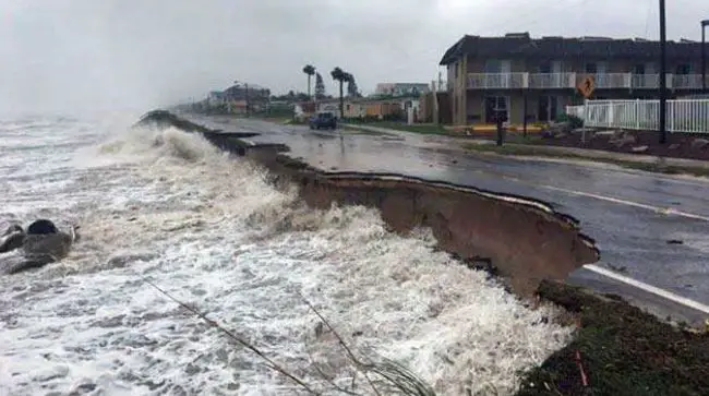 Hurricane Matthew's aftermath at the south end of Flagler Beach in 2016. (Olsen)