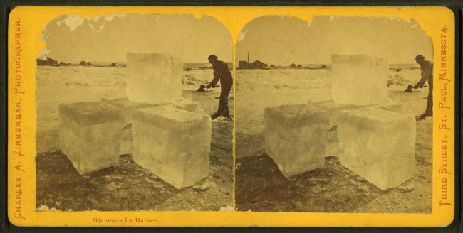 Minnesota ice harvest, date unknown. (New York Public Library collection.)