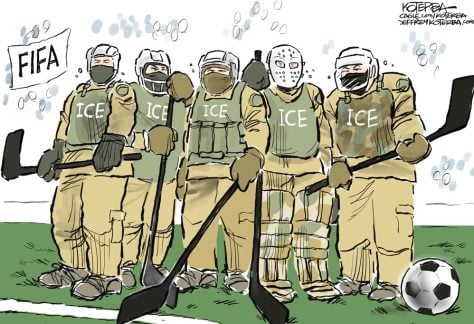 ICE at the World Cup by Jeff Koterba, patreon.com/jeffreykoterba