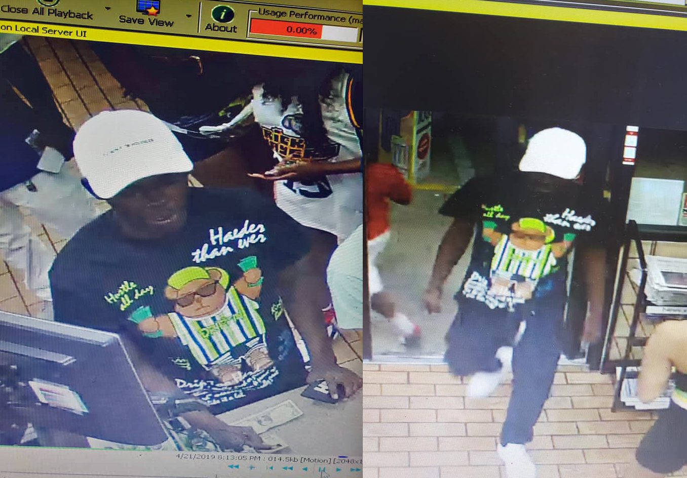 The Flagler County Sheriff's Office is looking for the man above, seen here at the Circle K in Bunnell, in connection with a shooting there Sunday night. Click on the image for larger view.