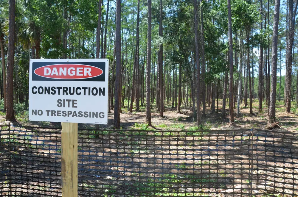 The site of what will be the new sheriff's operations center in Palm Coast. The county is looking for revenue. New impact fees may provide it. (© FlaglerLive)