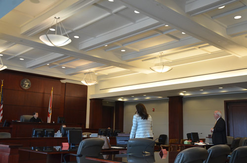 In court today: Circuit Judge Dennis Craig, Assistant State Prosecutor Jennifer Dunton, and Assistant Public Defender Matthew Phillips. David Snelgrove was not in court. (© FlaglerLive)