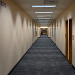 A hallway at Indian Trails Middle School, where, along with Buddy Taylor Middle, sixth graders will be attending starting next year. The shift is making the two middle schools the front runners in the district's rezoning. (© FlaglerLive)