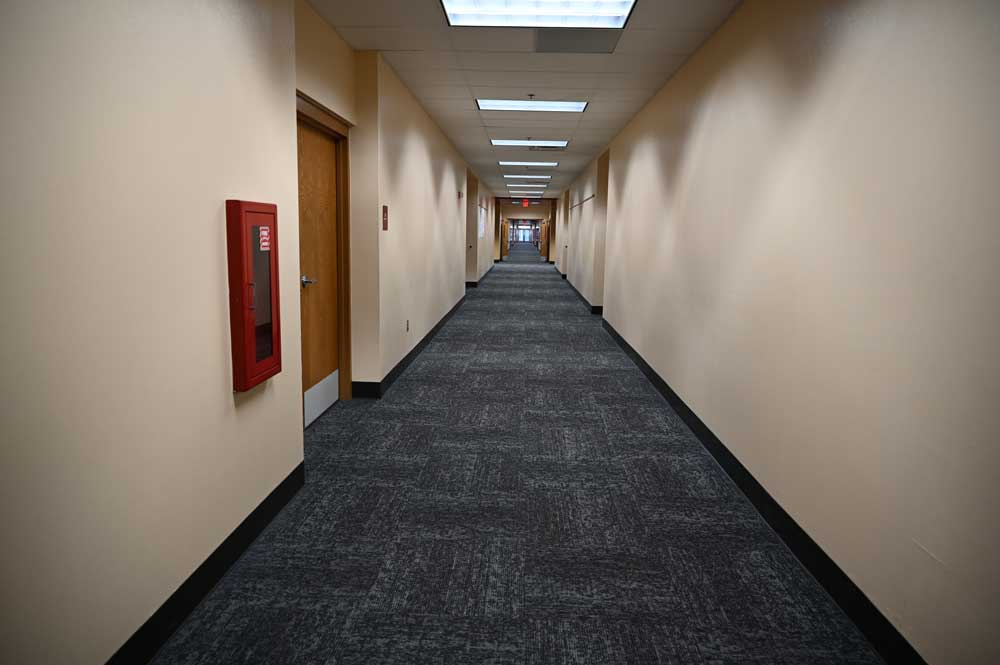 A hallway at Indian Trails Middle School. (© FlaglerLive)