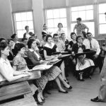 Classroom at Andrew Jackson High School, Jacksonville, 1959, via State Library and Archives of Florida.