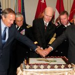 Sen. Jim Inhofe, right, celebrating a different birthday in 2008--the Army's 233rd. (US Army)