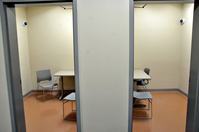 Interrogation rooms at the new Flagler County Sheriff's Operations Center in Bunnell. (© FlaglerLive)