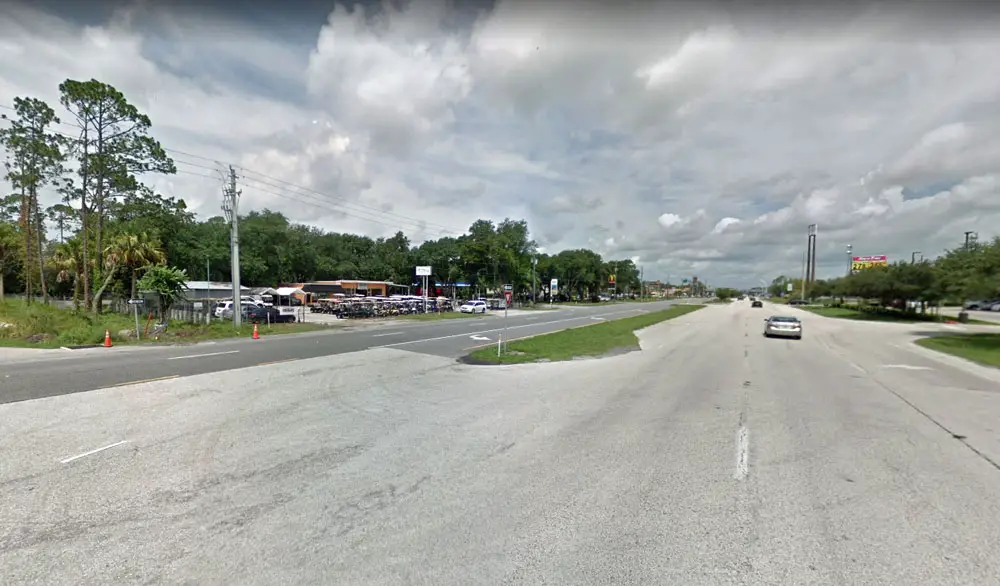 The intersection of U.S. 1 and Broadway Avenue in Ormond Beach, just south of the interchange with I-95. (Google)