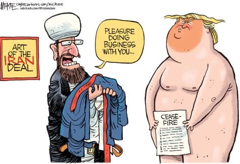 Art of the Iran Deal by Rick McKee, CagleCartoons.com