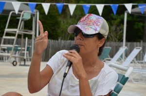 Isabella Vasconcellos of the Flagler County Palm Coast Synchro Belles synchronized swimming team