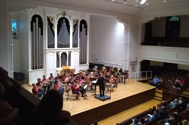 The Indian Trails Middle School Band, seen above in a September concert at Stetson University, performs its Fall Concert this evening at Indian Trails Middle School's gym. See below. (Twitter)