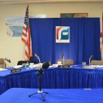 The Flagler school board's interview set-up five years ago, when it hired Jacob Oliva as superintendent. It'll be going through the third such exercise again in March. (© FlaglerLive)