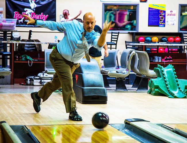 Flagler Superintendent Jacob Oliva, when asked what he wanted to do on his last day, said: 'I wanted to hang out with the bowlers from the high schools. One of the many highlights I've had in the 17 years I've worked with Flagler Schools is starting and coaching the bowling team at Flagler Palm Coast High School. It has been wonderful to see it grow and expand to Matanzas and I wouldn't want to end my chapter in education here in Flagler County in any other way than bowling a few frames with these students.' He bowled a 259, with Gabriella Hernandez and Alex Detoma of FPC's bowling team. (Jason Wheeler, Flagler Schools)