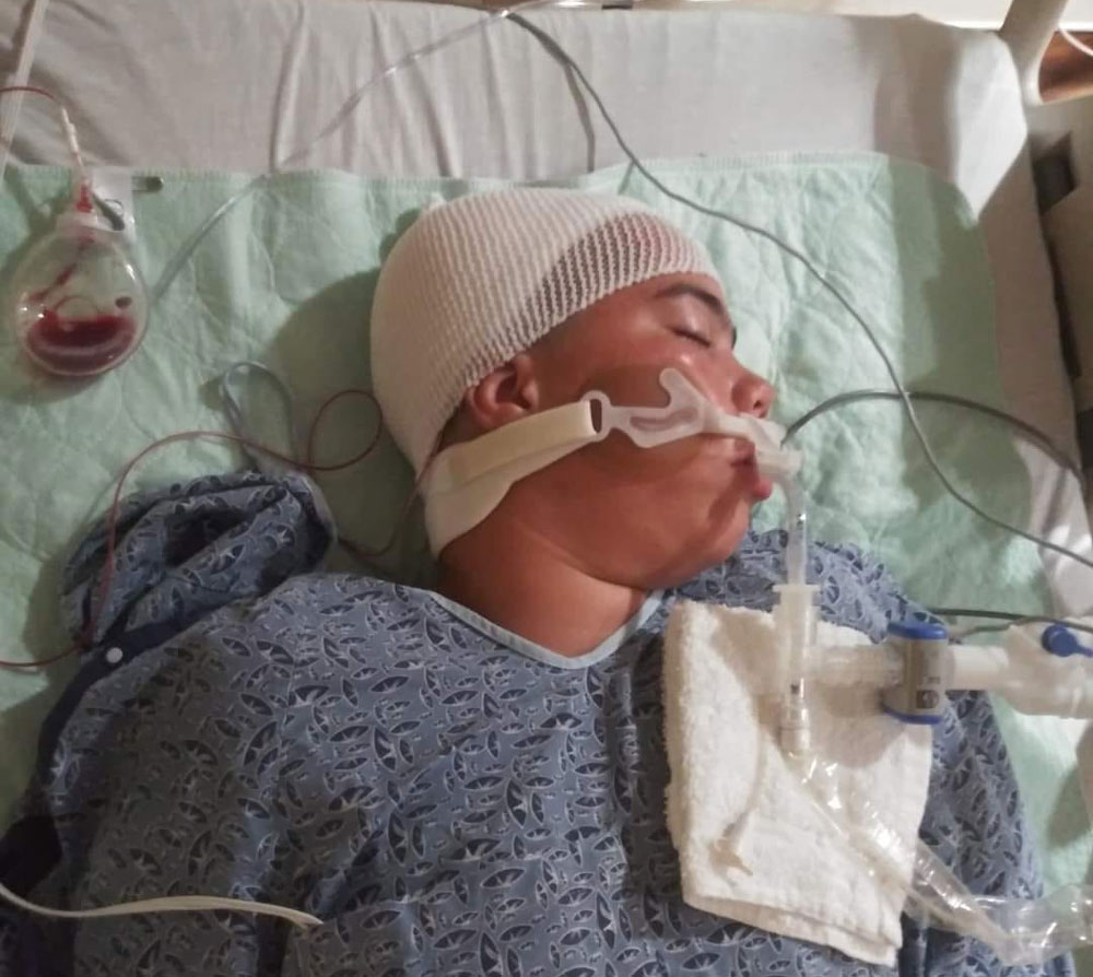 The picture that accompanied the viral social media posts about the boy reportedly injuried in a fall in Palm Coast's R-Section Friday afternoon. It isn't clear who took the picture, though one of the posts attributes it to a 'charge nurse,' which would be unusual.