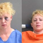 Jacqueline F. Blank after her arrest in August, left, when she claimed the injury to her face was self-inflicted, and after her arrest following her shooting by Florida Highway Patrol troopers in the Hammock on Oct. 25, when she was still reclining after a hospital stay. Blank is being held at the Volusia County jail.