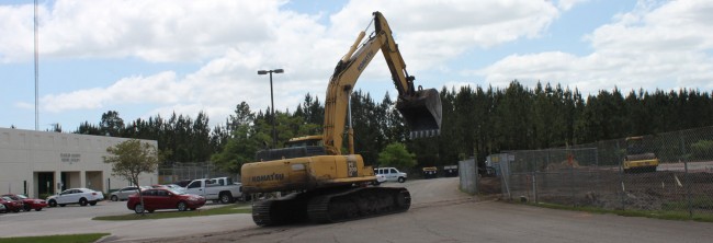 Construction on the new jail, to the right, and the jail built in 1992 to the left. Click on the image for larger view. (FCSO)