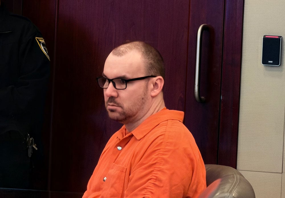 James Melady at his sentencing today. (© FlaglerLive)