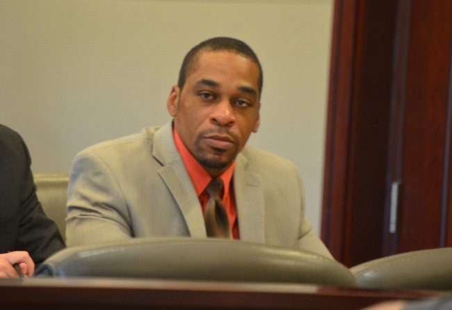 James A. Taylor in court this afternoon, as lawyers were picking the jury. (c FlaglerLive)