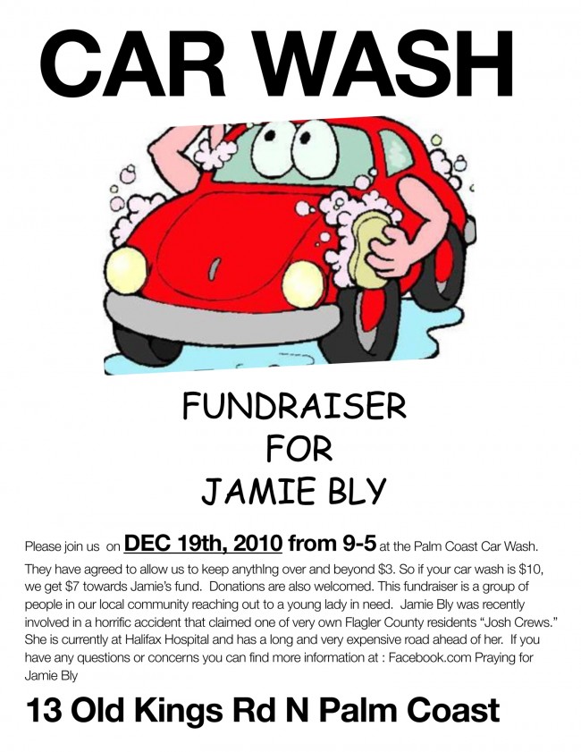 Jamie Bly car wash fund-raiser palm coast 