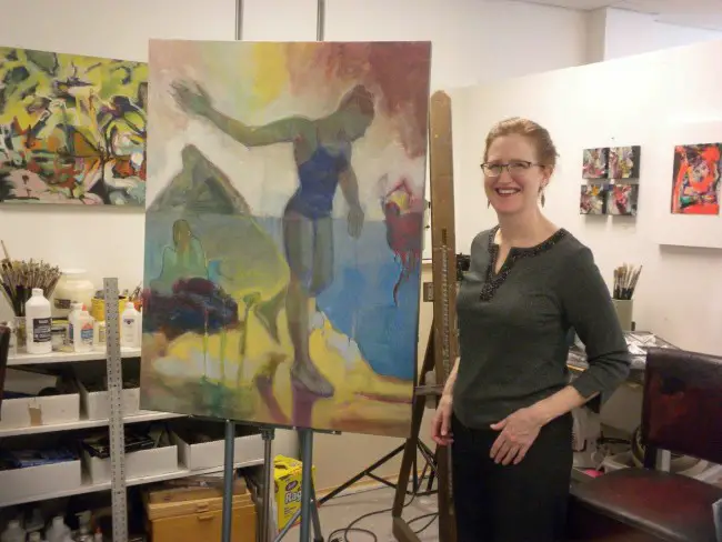 Jane Geyer, the 2014 Artist of the Year, in her studio. Click on the image for larger view. (© FlaglerLive)