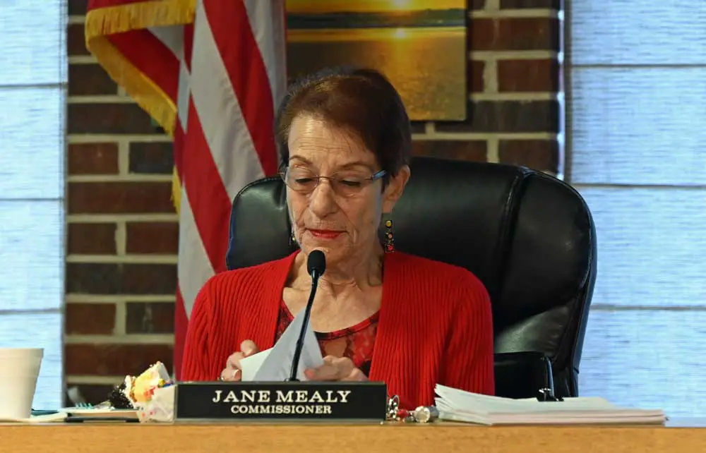 Flagler Beach City Commissioner Jane Mealy warned Commission Chairman Eric Cooley of unspecified 'consequences' if he were to treat her again the way she described at the end of a meeting Thursday evening. (© FlaglerLive)