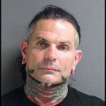 pro wrestler Jeff Hardy in his booking photo at the Volusia Branch jail.