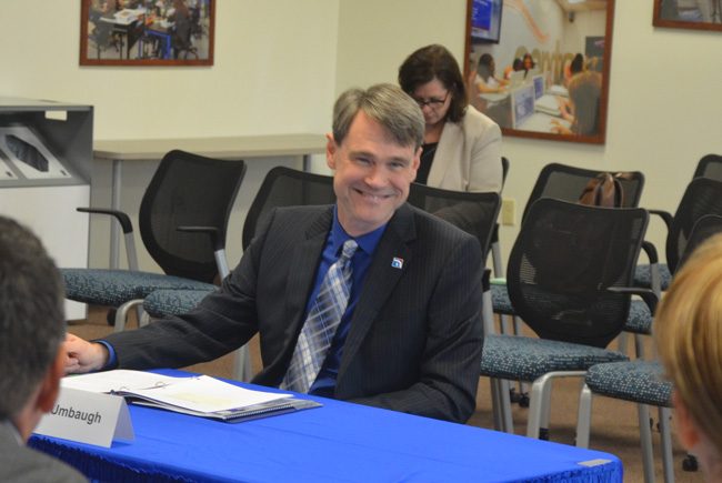 Jeff Umbaugh this morning just before his interview with the School Board. (c FlaglerLive)