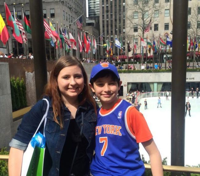 Jessica Stappenbeck and Daniel Waterman several years ago, visiting Rockefeller Center in Manhattan.
