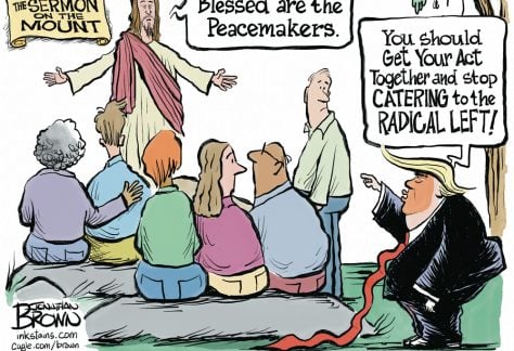 Trump Picks a Fight with Christianity by Jonathan Brown, PoliticalCartoons.com