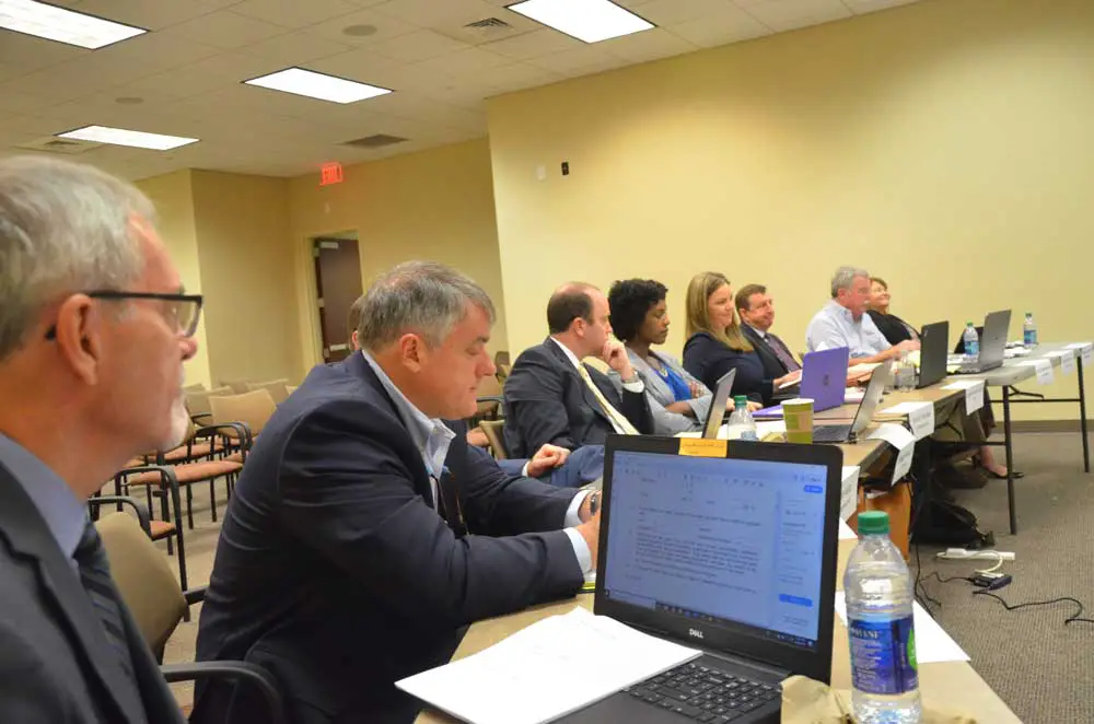 The Judicial Nominating Commission when it last met in Flagler County, at the county courthouse, in a process that led to the nomination, among others, of Andrea Totten, now a Flagler County judge. (© FlaglerLive)