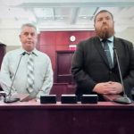 The pursed lips were not an act: Joao Fernandes, left, adamantly told a judge Wednesday that he wanted his trial on a hit-and-run charge, and thought himself innocent despite what the judge characterized as convincing evidence otherwise. (© FlaglerLive via zoom)