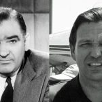 Sen. Joe McCarthy, left, and Gov. Ron DeSantis. (Wikimedia Commons and (© FlaglerLive)