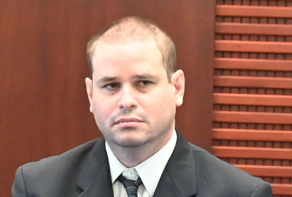 Keith Johansen at his murder trial in October 2021. (© FlaglerLive)