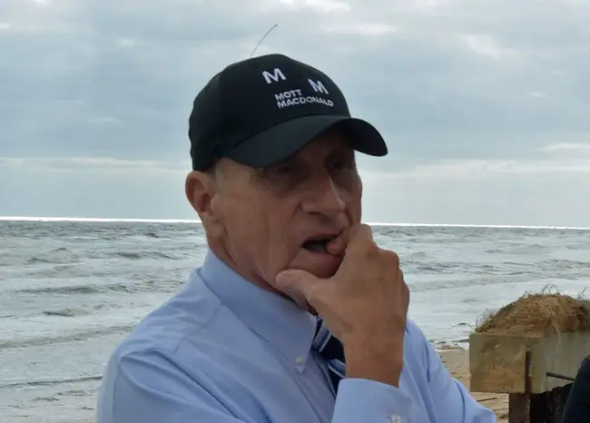 U.S. Rep. John Mica, who once represented Flagler County--and was in Flagler Beach earlier this month, surveying hurricane damage--faces a fight for survival in the Nov. 8 election. (© FlaglerLive)