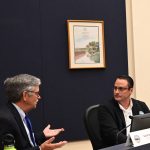 Flagler Beach Commissioners Scott Spradley, left, and Eric Cooley led the opposition to a joint meeting with the County Commission to discuss a special taxing district in Flagler Beach, if it is not to be paired with the revival of a sales tax proposal. (© FlaglerLive)